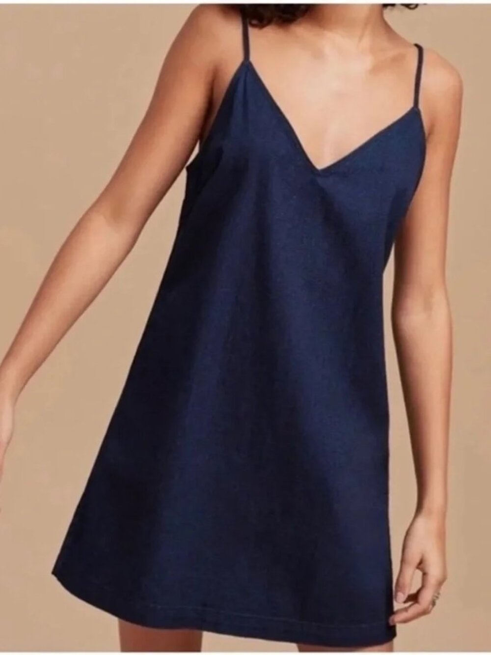 Wilfred Free (Aritzia) | Denim Slip Mini Dress | Size S | Blue Denim